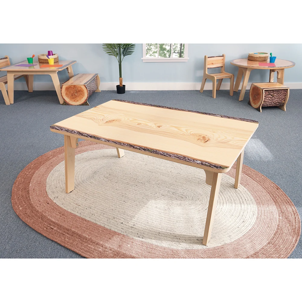 Nature View Live Edge Rectangle Activity Table | 18" High Nature-Inspired Classroom Table - Image 3