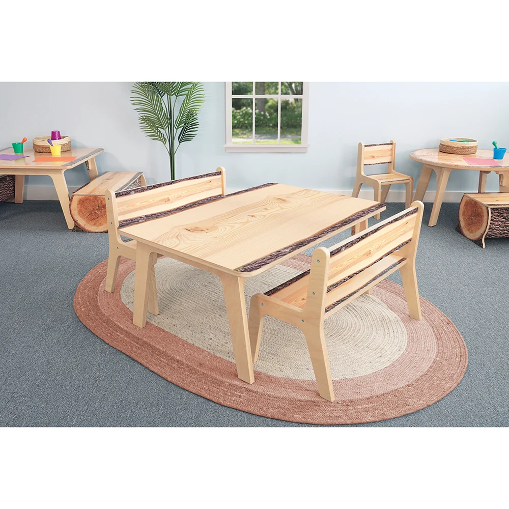 Nature View Live Edge Rectangle Activity Table | 18" High Nature-Inspired Classroom Table - Image 4