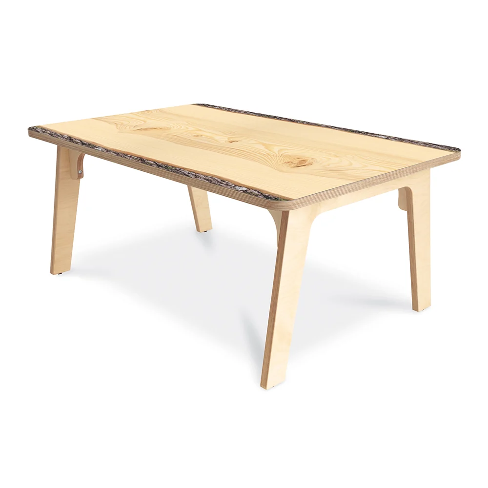 Nature View Live Edge Rectangle Activity Table | 20"H Natural Wood-Inspired Classroom Table