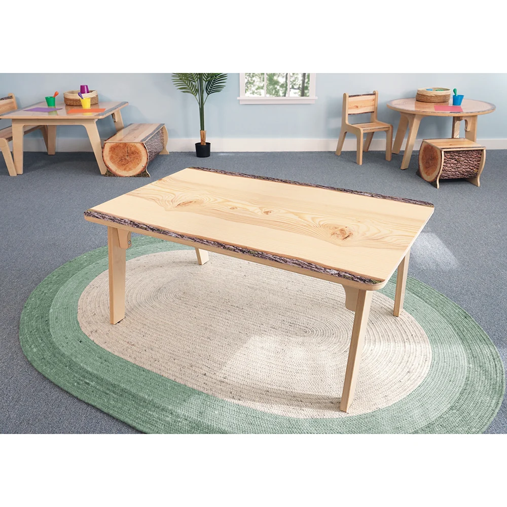 Nature View Live Edge Rectangle Activity Table | 22" High Nature-Inspired Classroom Table - Image 3