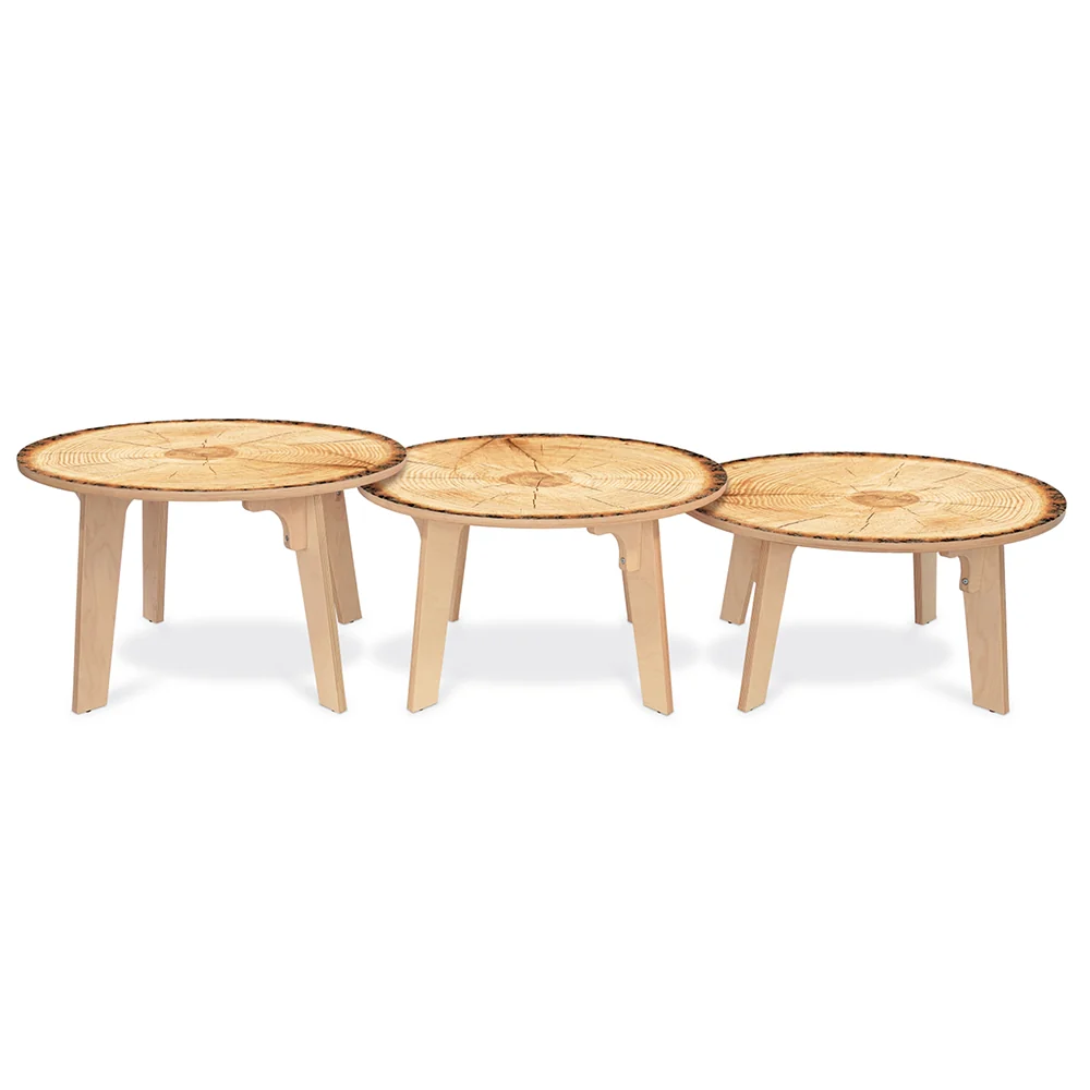 Nature View Live Edge Round Activity Table | 18" High Nature-Inspired Classroom Table - Image 2