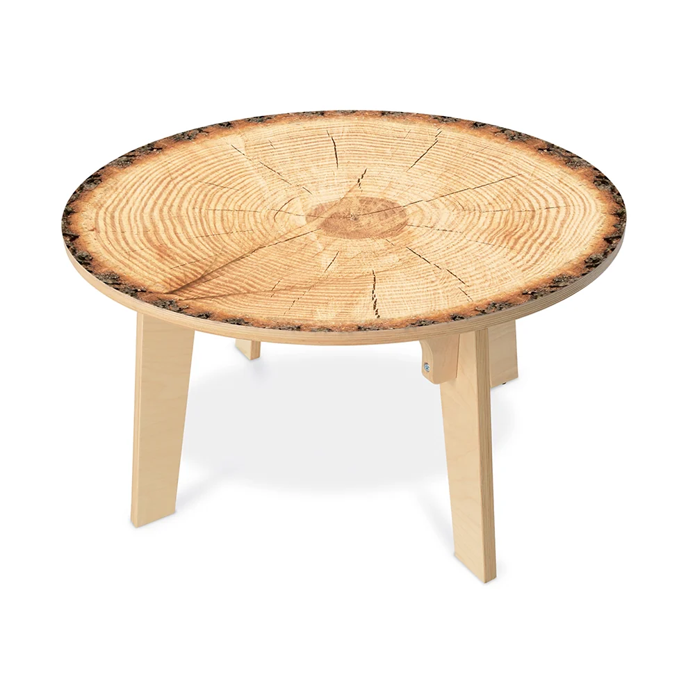 Nature View Live Edge Round Activity Table | 20"H Realistic Wood-Inspired Early Learning Classroom Table
