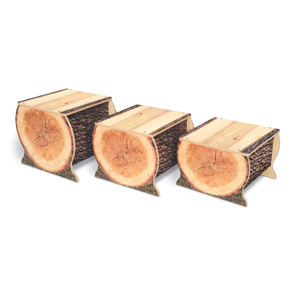 Nature View Live Edge Small Log Bench | 12"H Nature-Inspired Early Learning Bench - Image 2