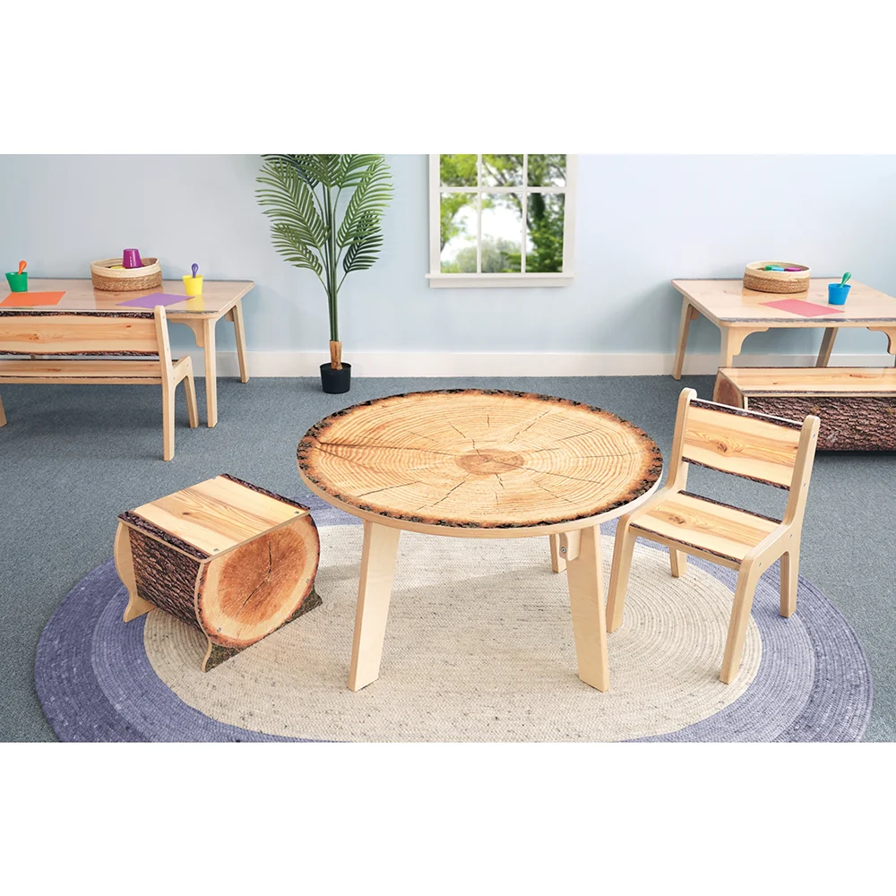 Nature View Live Edge Small Log Bench | 12"H Nature-Inspired Early Learning Bench - Image 4