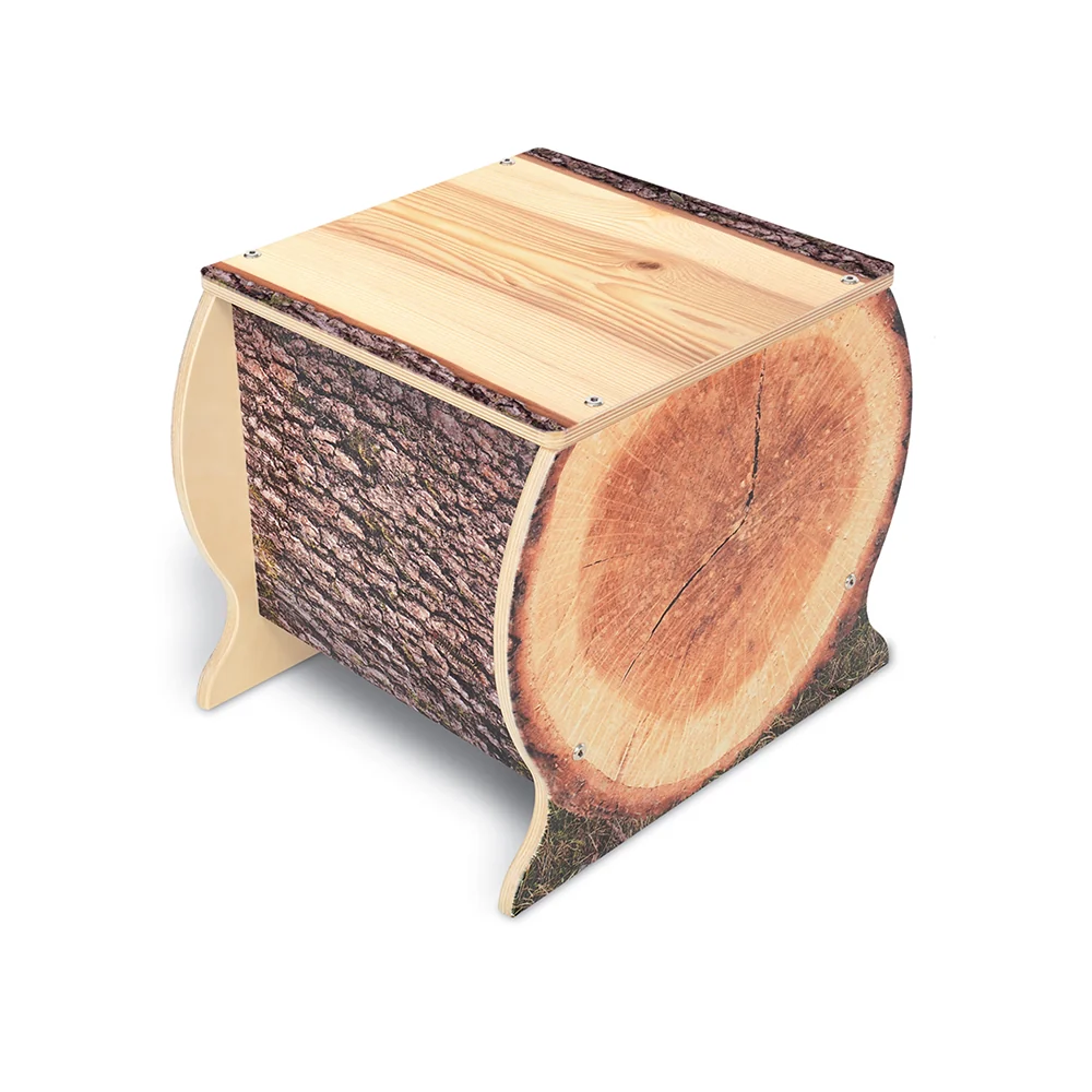 Nature View Live Edge Small Log Bench | 14" High Nature-Inspired Seating for Early Learning Spaces