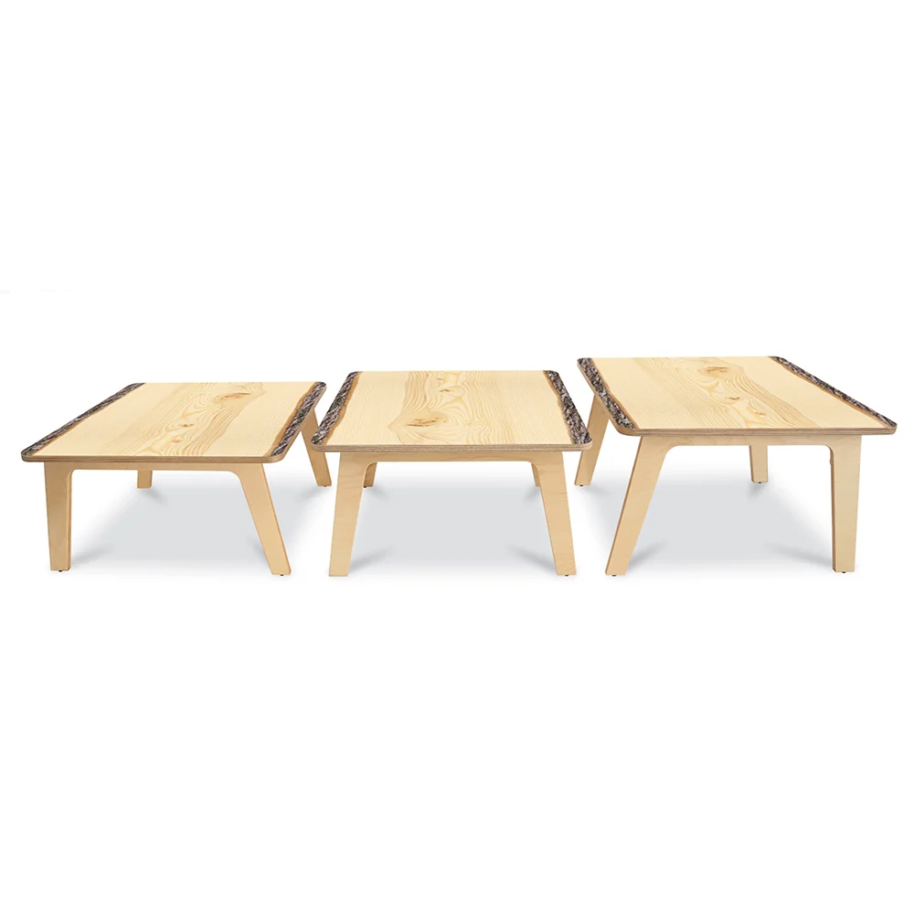 Nature View Live Edge Square Activity Table | 20"H Natural Wood-Inspired Table - Image 2