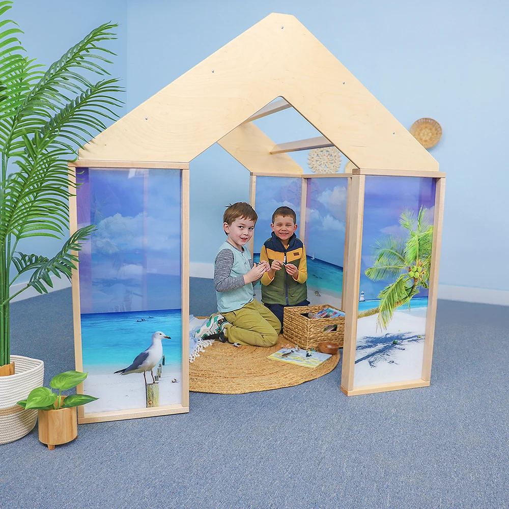 Nature View Play Beach House | Ocean-Themed Quiet Space & Dramatic Play Classroom Structure - Image 3