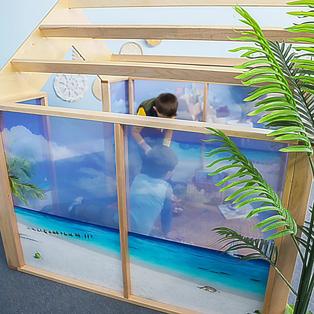 Nature View Play Beach House | Ocean-Themed Quiet Space & Dramatic Play Classroom Structure - Image 5