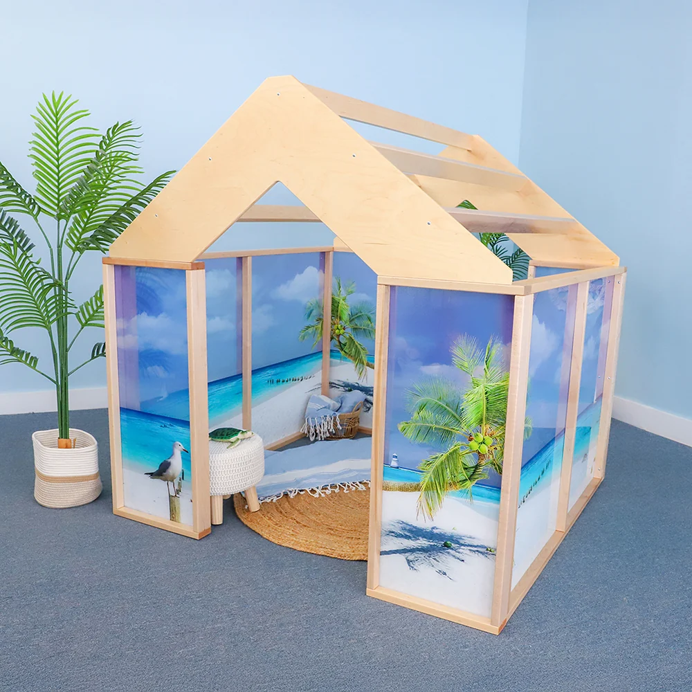 Nature View Play Beach House | Ocean-Themed Quiet Space & Dramatic Play Classroom Structure - Image 7