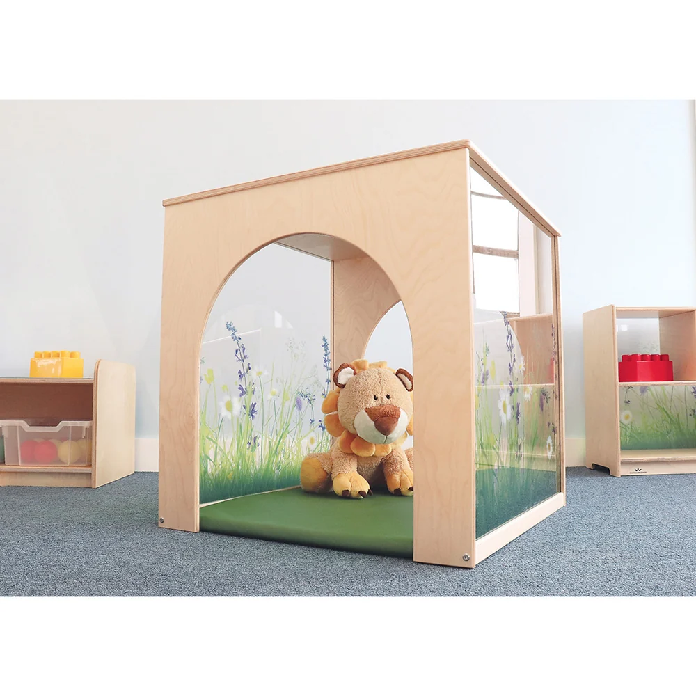Nature View Playhouse Cube & Mat Set | Floral Acrylic Panels and Multi-Access Tunnel Openings - Image 2