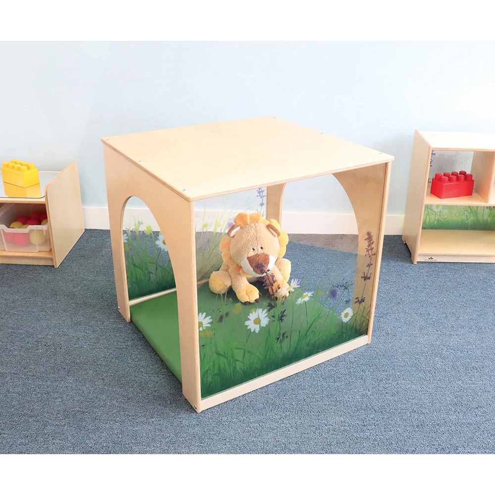 Nature View Playhouse Cube & Mat Set | Floral Acrylic Panels and Multi-Access Tunnel Openings - Image 5