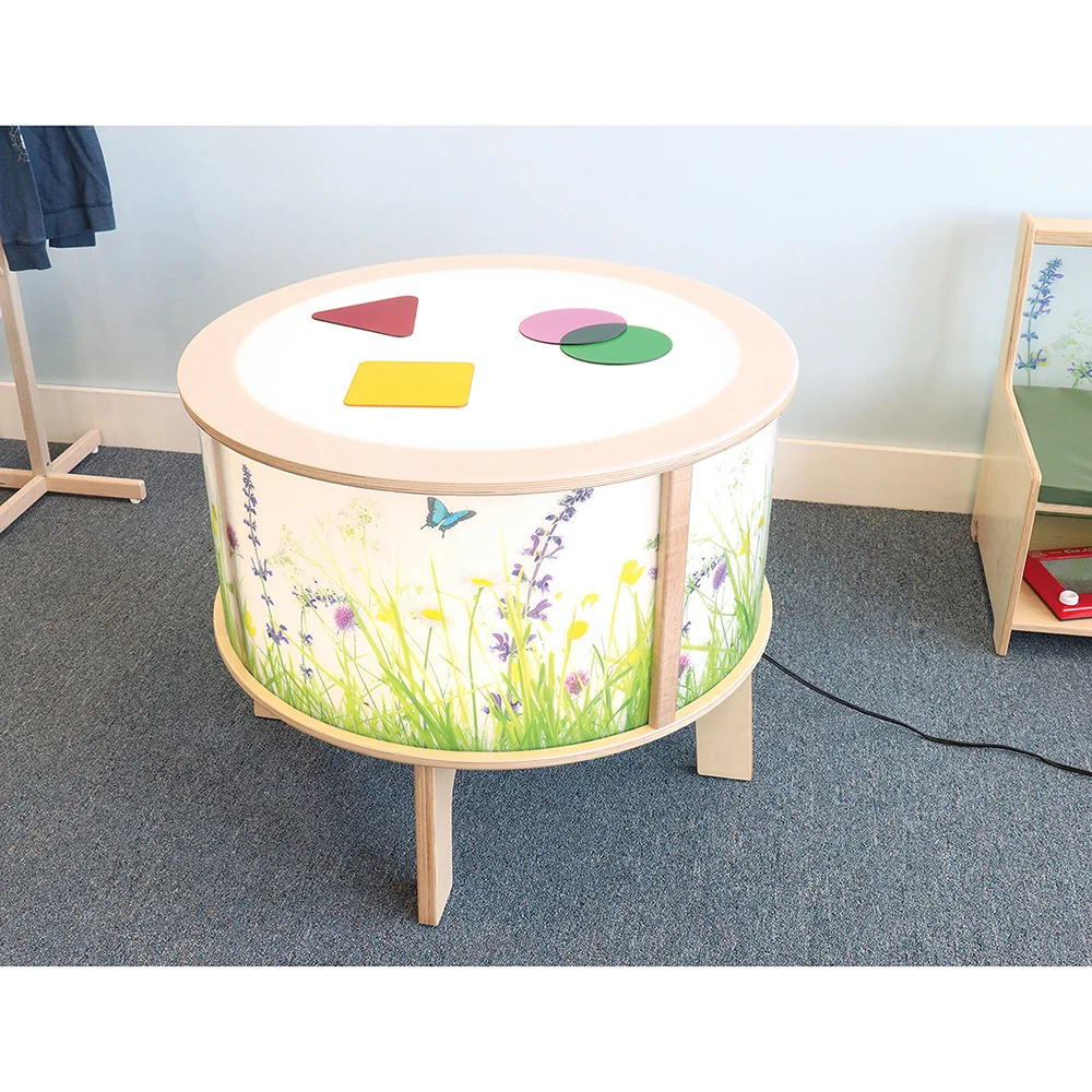 Nature View Radiant LED Light Table | Round Sensory Exploration Table with Side Panels - Image 2