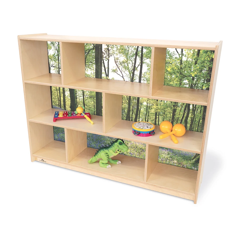 Nature View 36" Serenity Storage Cabinet | Woodland Acrylic Back Classroom Shelving Unit - Image 2