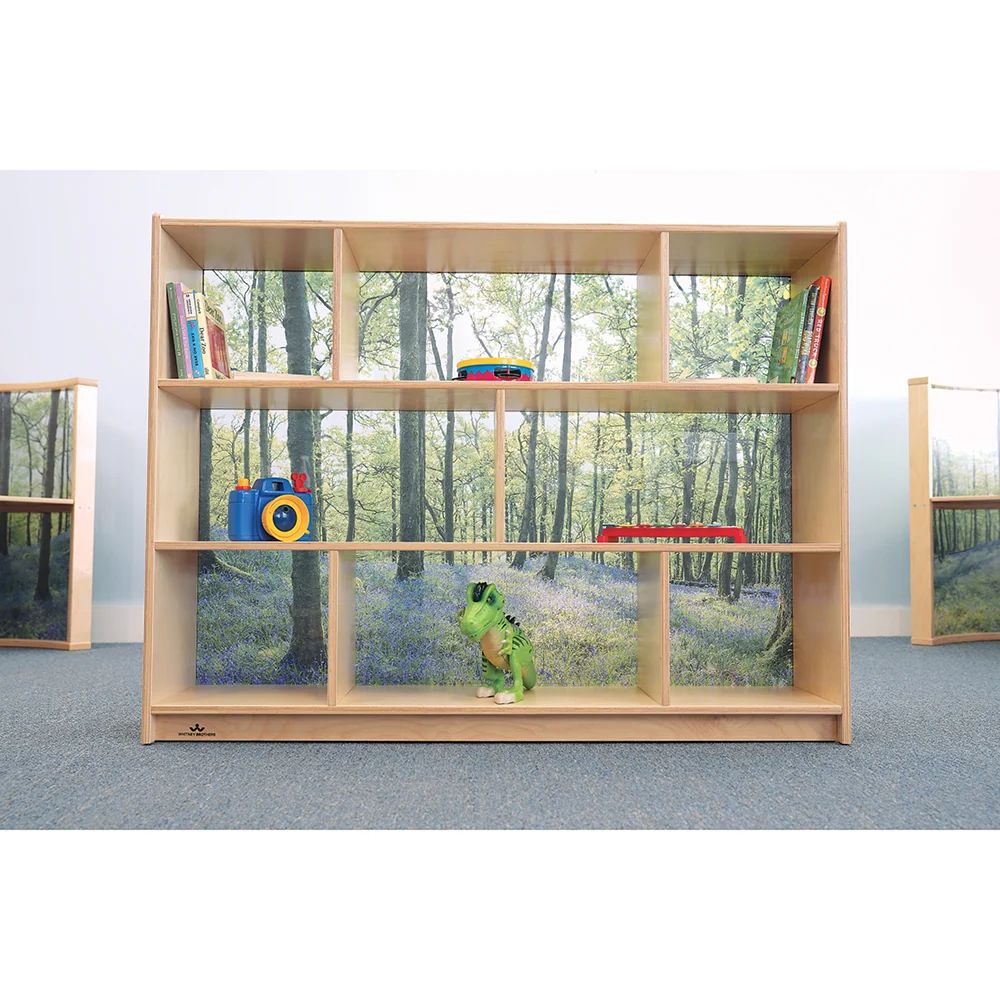Nature View 36" Serenity Storage Cabinet | Woodland Acrylic Back Classroom Shelving Unit - Image 3