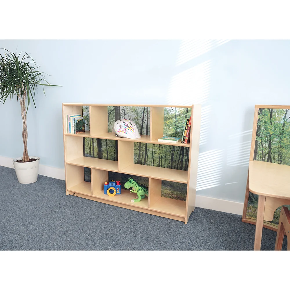 Nature View 36" Serenity Storage Cabinet | Woodland Acrylic Back Classroom Shelving Unit - Image 4