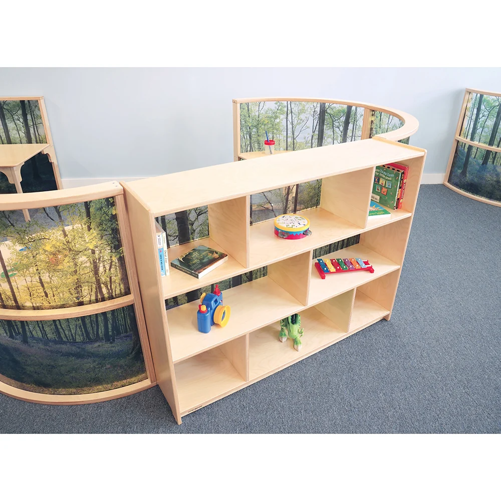 Nature View 36" Serenity Storage Cabinet | Woodland Acrylic Back Classroom Shelving Unit - Image 5
