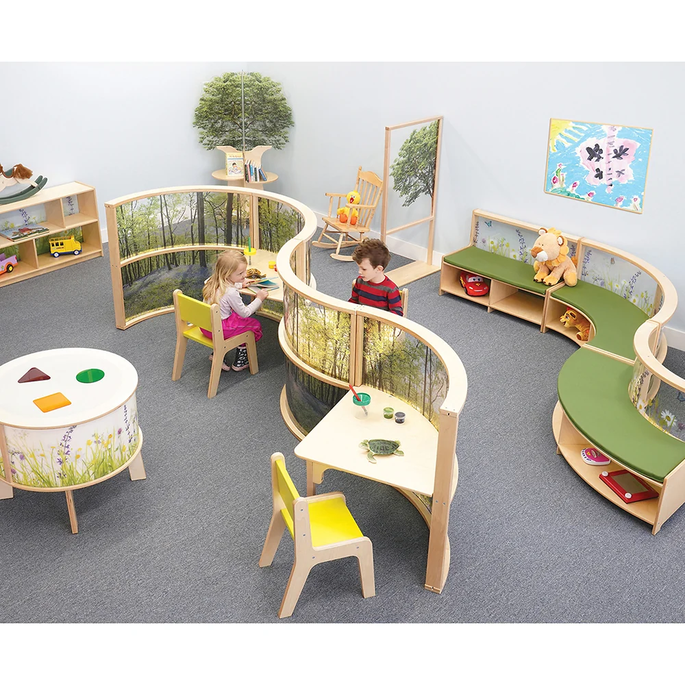 Nature View Serenity Pod | Quiet Learning Pod Desk with Woodland Scene - Image 4