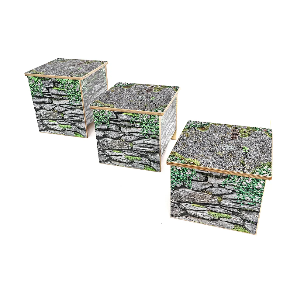 Nature View Small Stone Wall Bench | 10" High Biophilic Classroom Seating for Reading & Activity Areas - Image 2