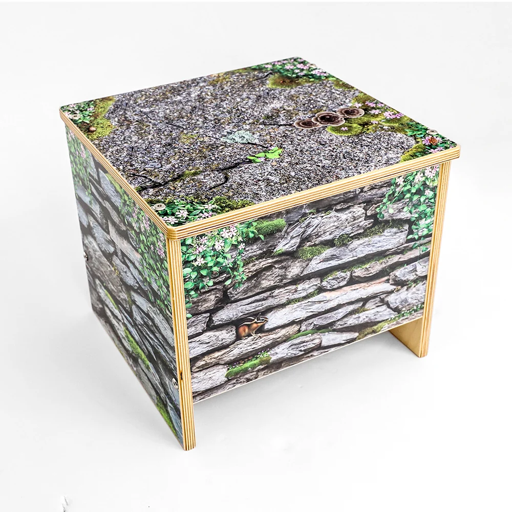 Nature View 12" Stone Wall Bench | Biophilic Preschool Seating for Reading & Activity Areas