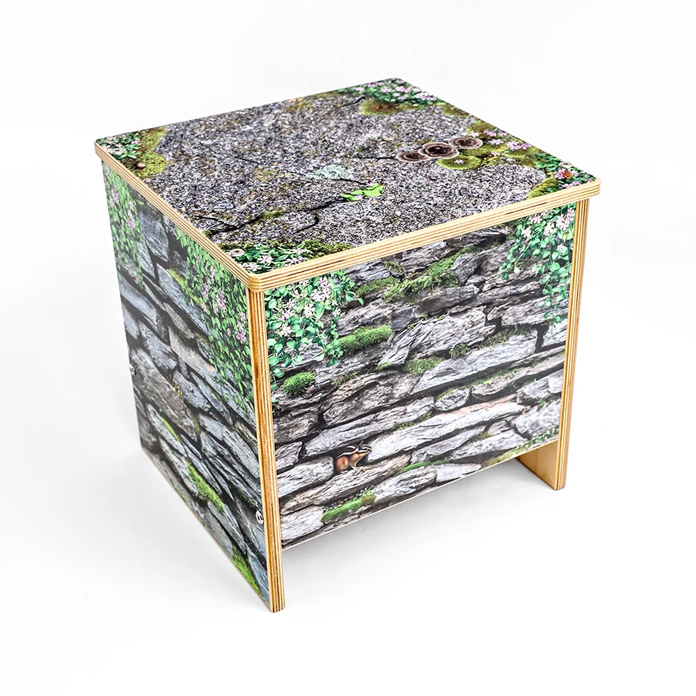 Nature View 14" Stone Wall Bench | Biophilic Preschool Seating with Garden-Inspired Design