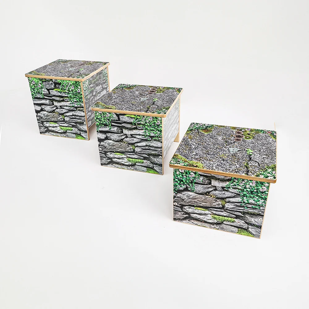 Nature View 14" Stone Wall Bench | Biophilic Preschool Seating with Garden-Inspired Design - Image 2