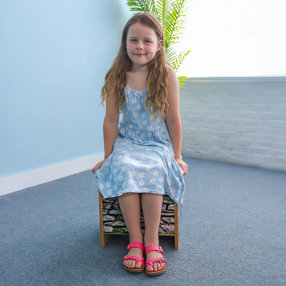 Nature View 14" Stone Wall Bench | Biophilic Preschool Seating with Garden-Inspired Design - Image 3