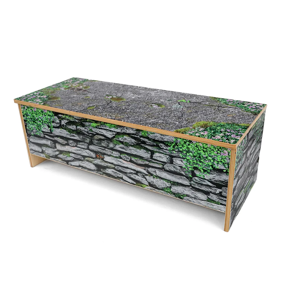 Nature View Stone Wall Bench | 12" High Garden-Inspired Classroom Seating