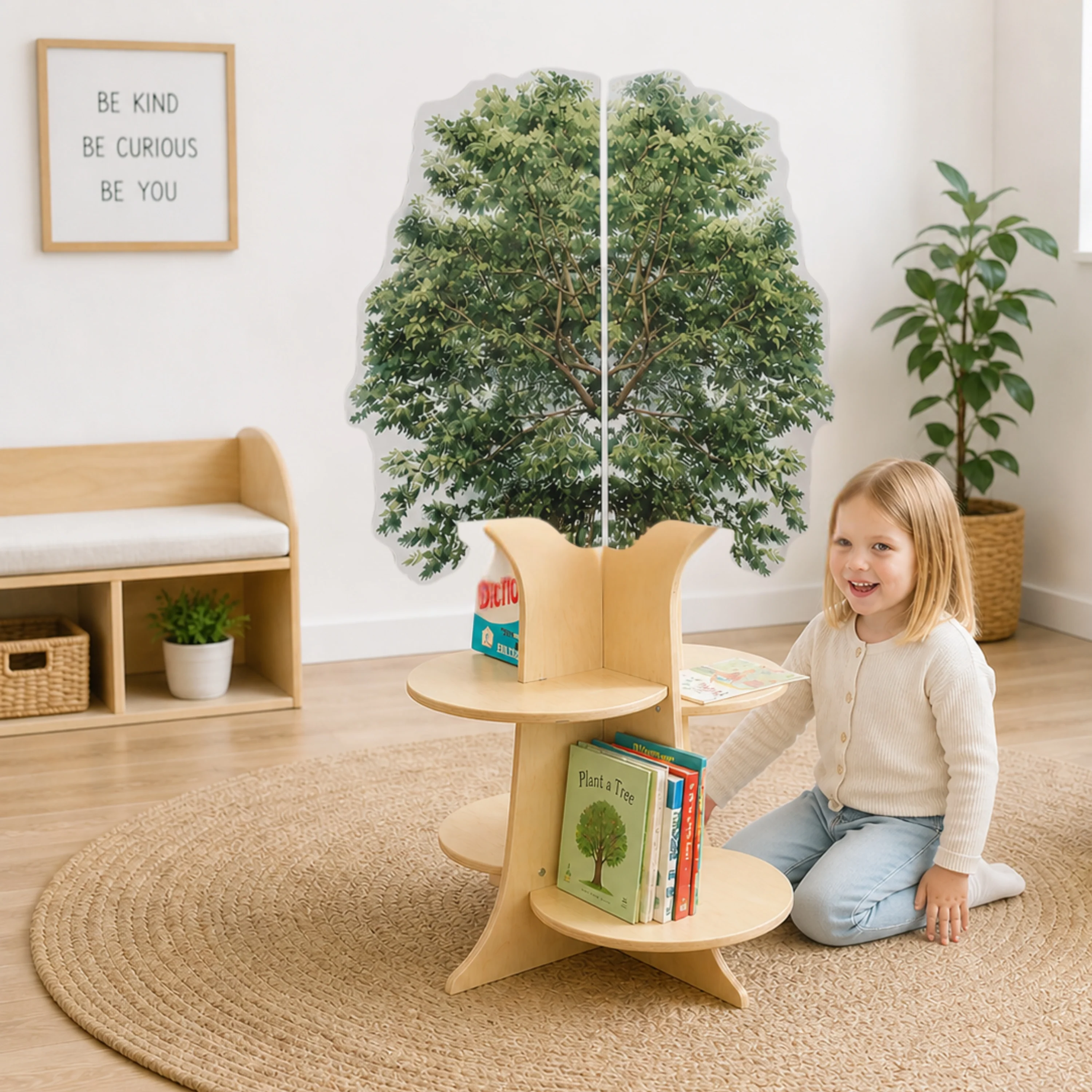 Nature View Tree Book Shelf | Reversible Biophilic Acrylic Bookshelf