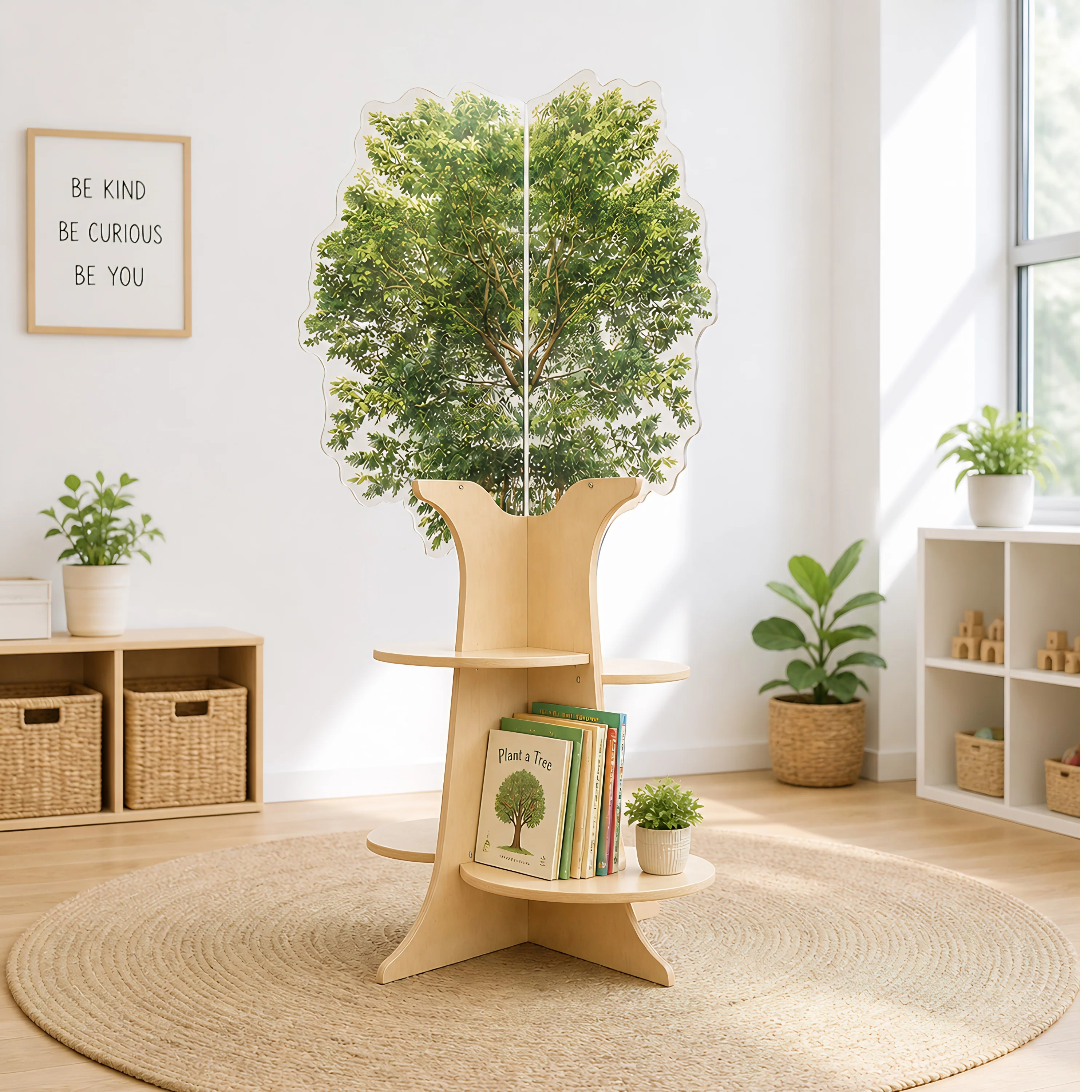 Nature View Tree Book Shelf | Reversible Biophilic Acrylic Bookshelf - Image 7