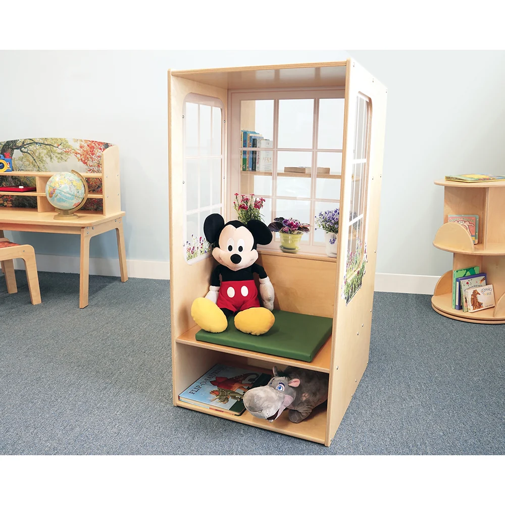 Nature View Classroom Window Seat with Storage & Cushion | Quiet Reading Nook for Early Learning Spaces - Image 3