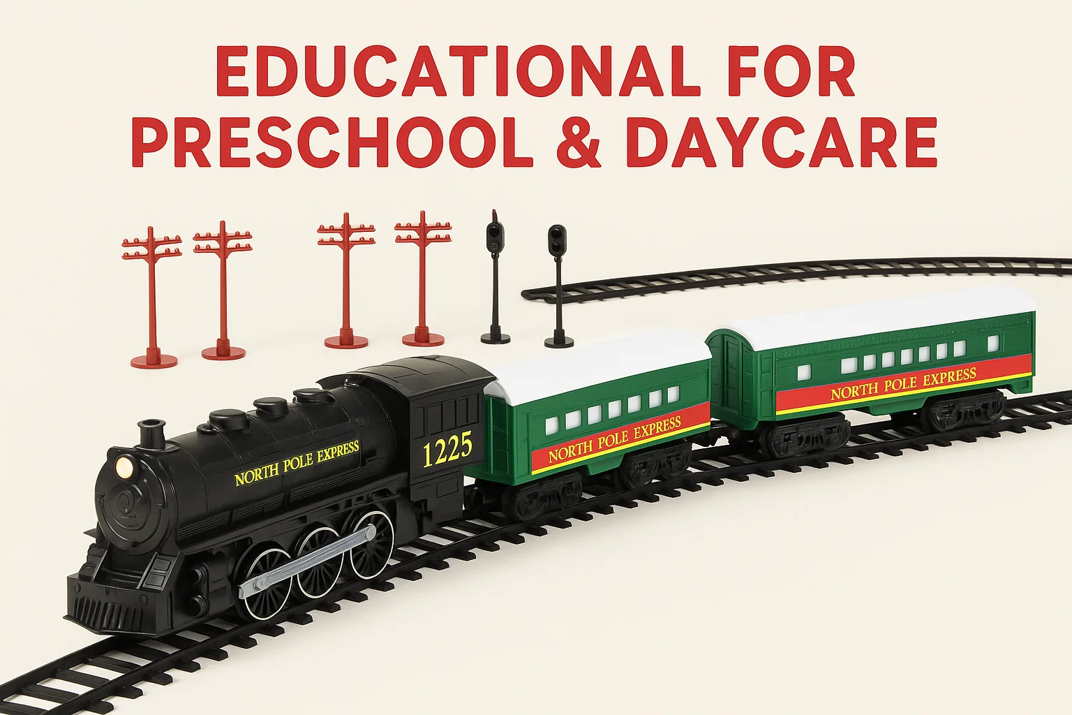 North Pole Express Electric Train Set for Preschool STEM Play - Image 12