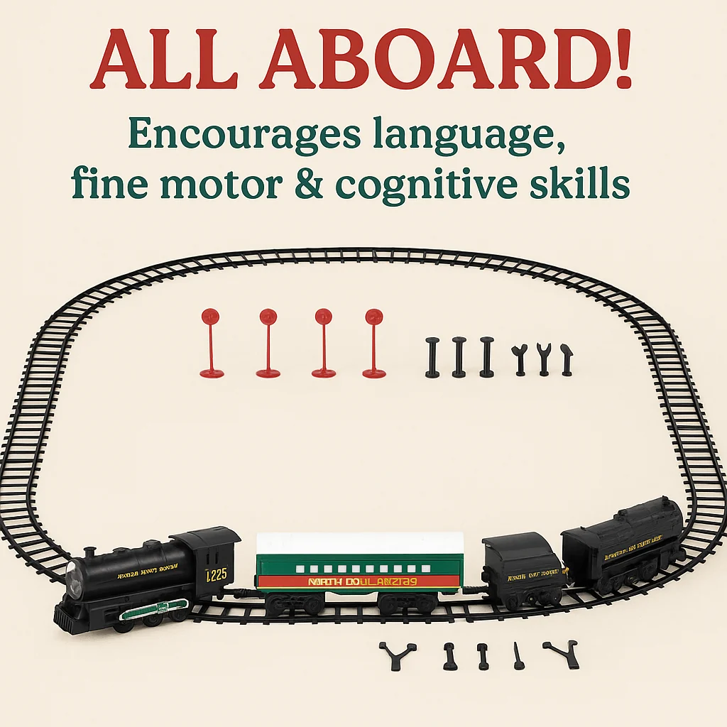North Pole Express Electric Train Set for Preschool STEM Play - Image 13
