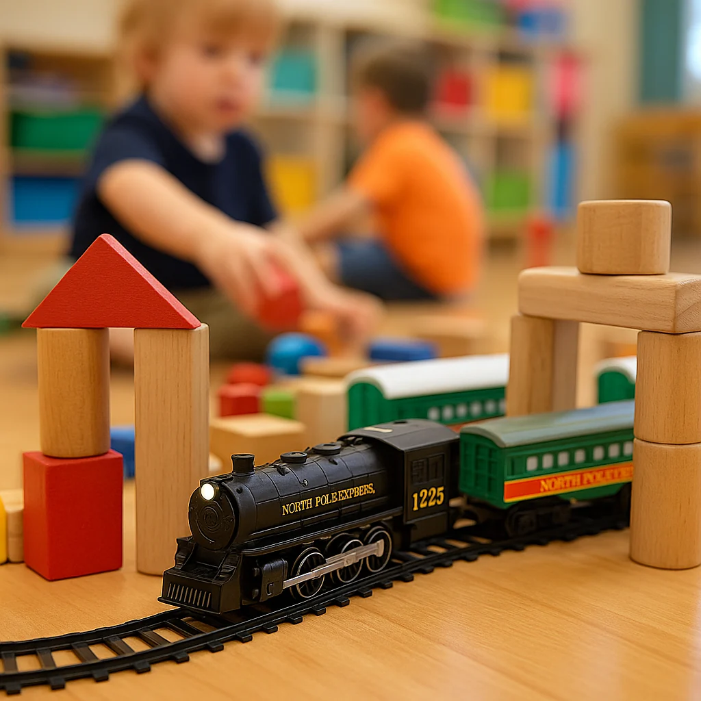 North Pole Express Electric Train Set for Preschool STEM Play - Image 6