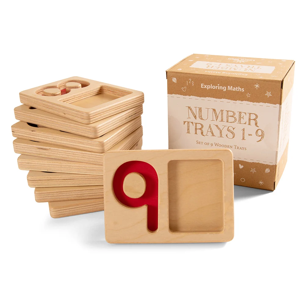 Tactile Wooden Number Trays 1–9 | Eco-Friendly Counting & Tracing Set - Image 11