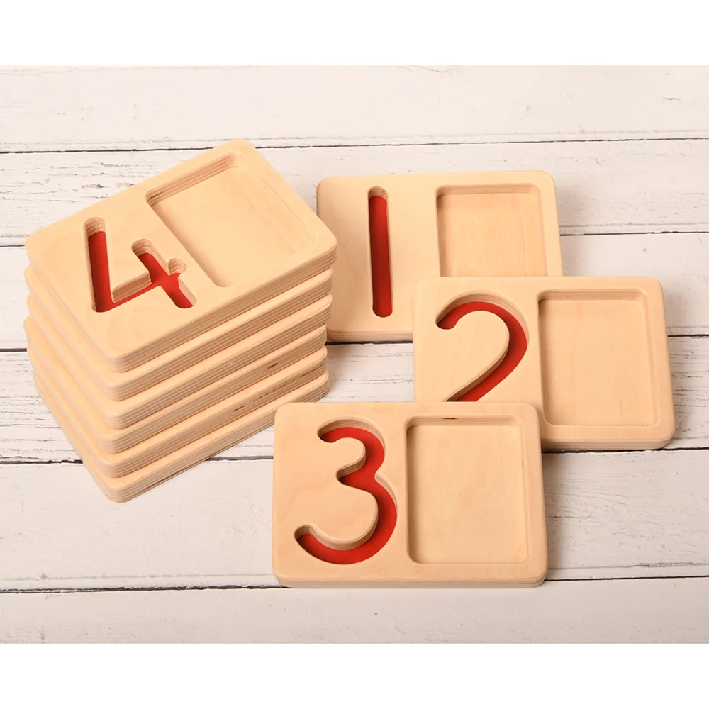 Tactile Wooden Number Trays 1–9 | Eco-Friendly Counting & Tracing Set - Image 12