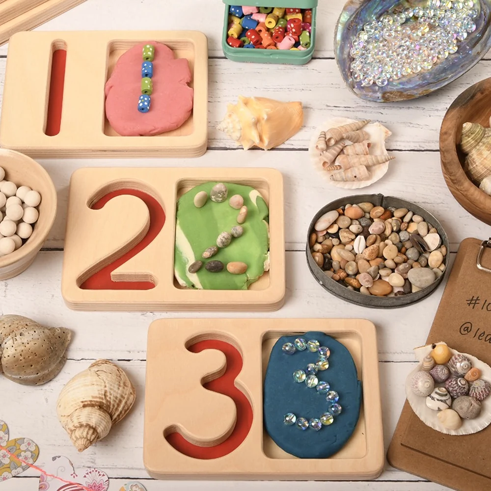 Tactile Wooden Number Trays 1–9 | Eco-Friendly Counting & Tracing Set - Image 3