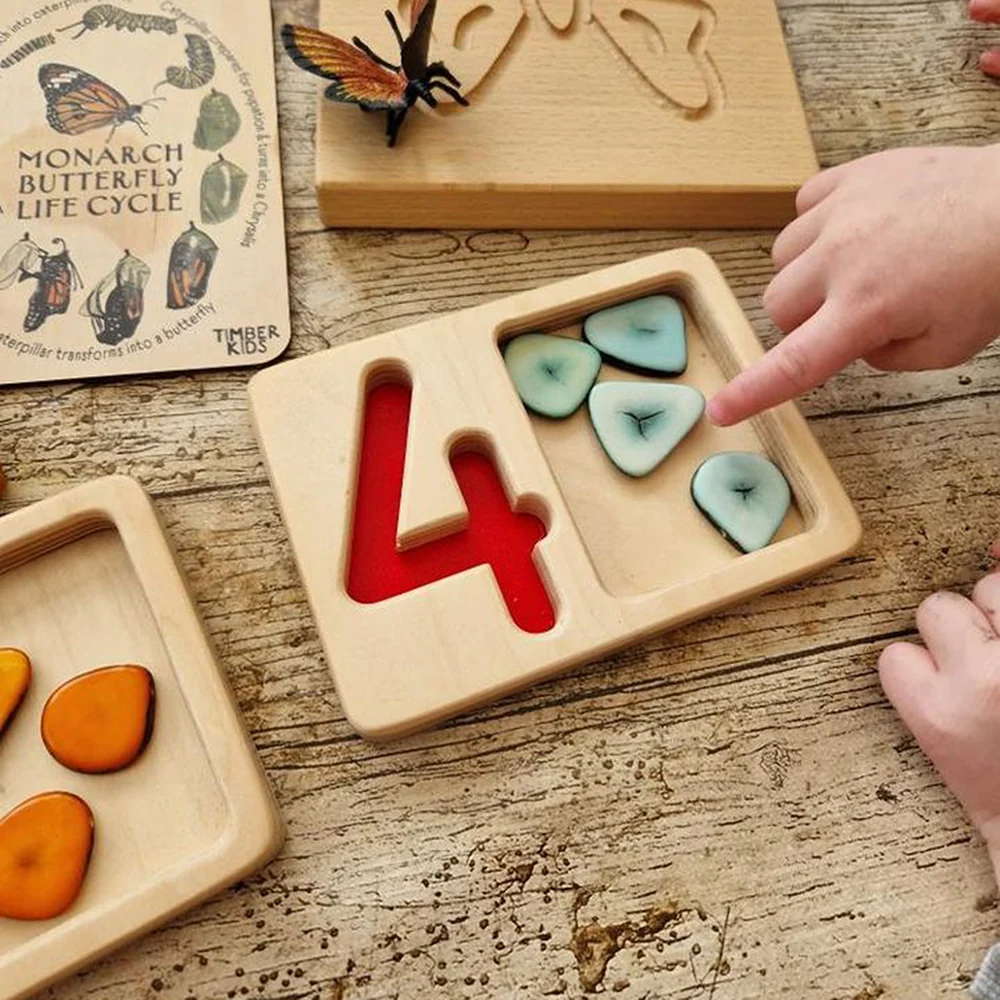Tactile Wooden Number Trays 1–9 | Eco-Friendly Counting & Tracing Set - Image 4