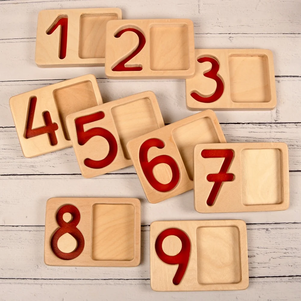 Tactile Wooden Number Trays 1–9 | Eco-Friendly Counting & Tracing Set - Image 6