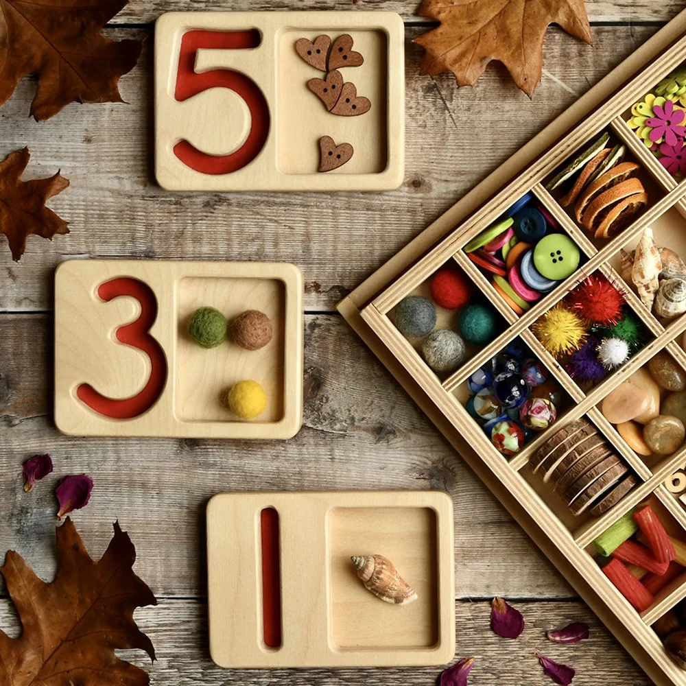 Tactile Wooden Number Trays 1–9 | Eco-Friendly Counting & Tracing Set - Image 9