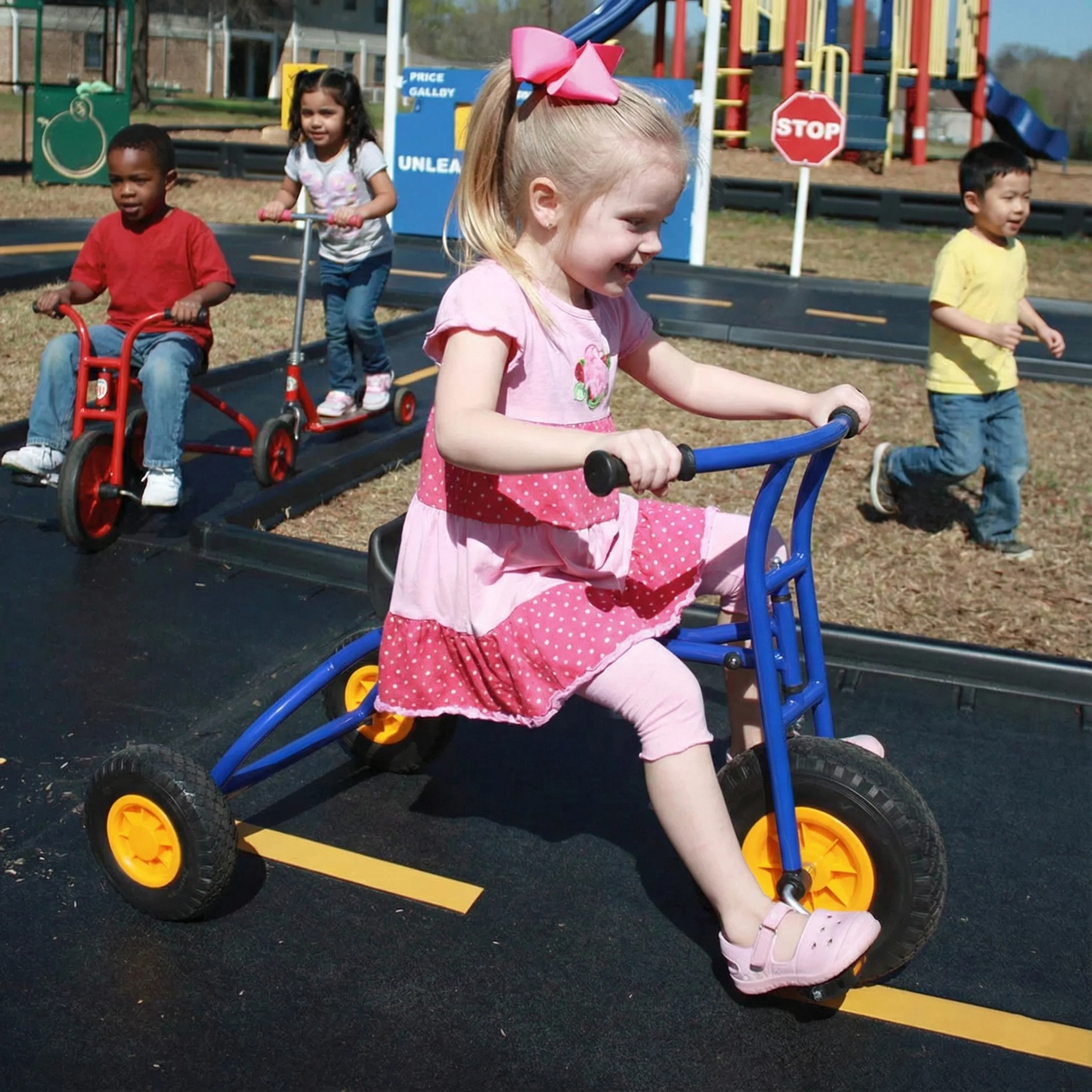 Heavy-Duty Steel Rookie Trike | Versatile Playground Tricycle with Extra-Long Contoured Seat - Image 2