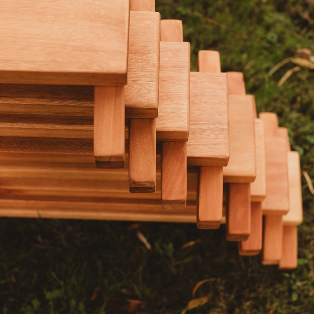 Outdoor Wooden Balance Boards | 8-Piece Eucalyptus Balance Beam Set - Image 3