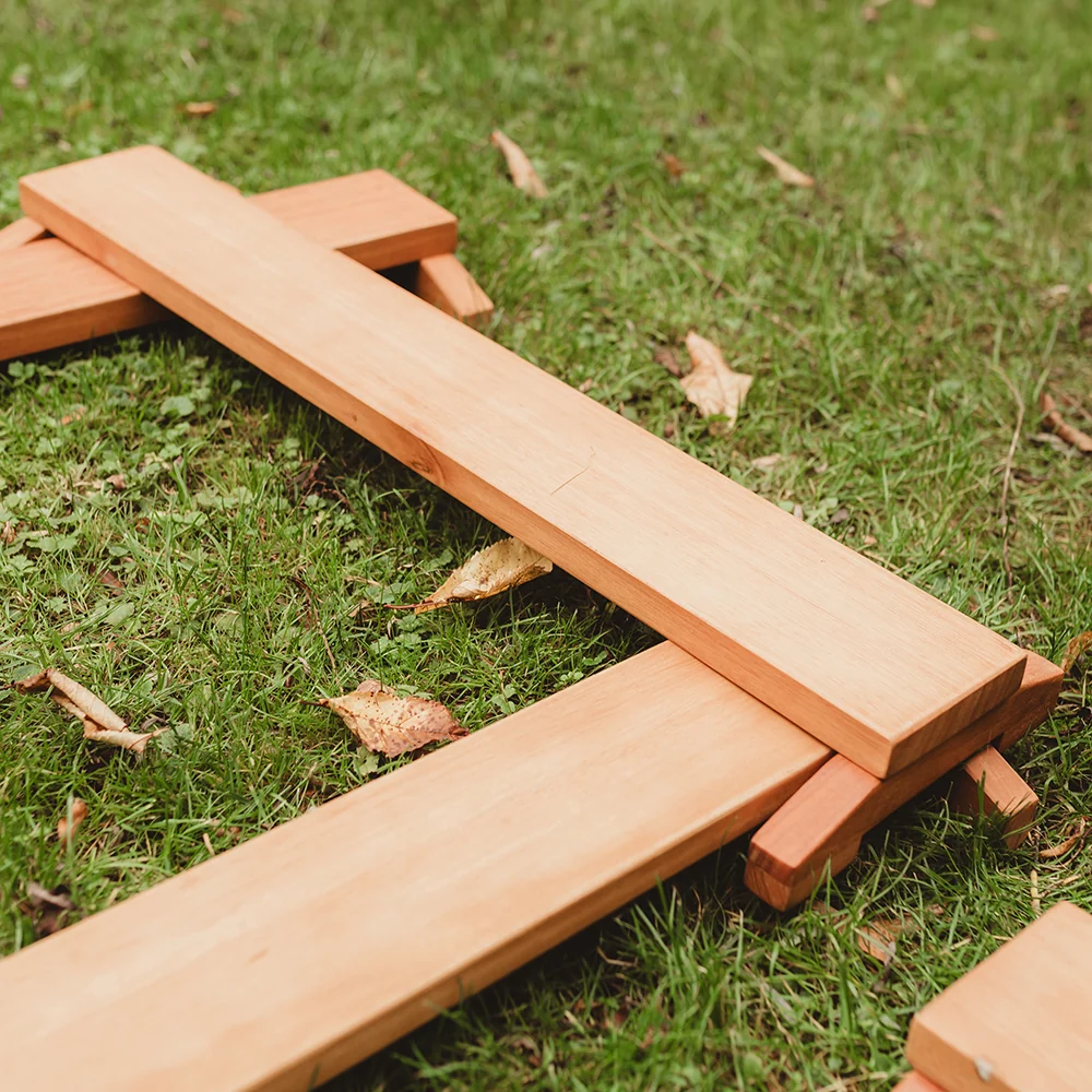 Outdoor Wooden Balance Boards | 8-Piece Eucalyptus Balance Beam Set - Image 9