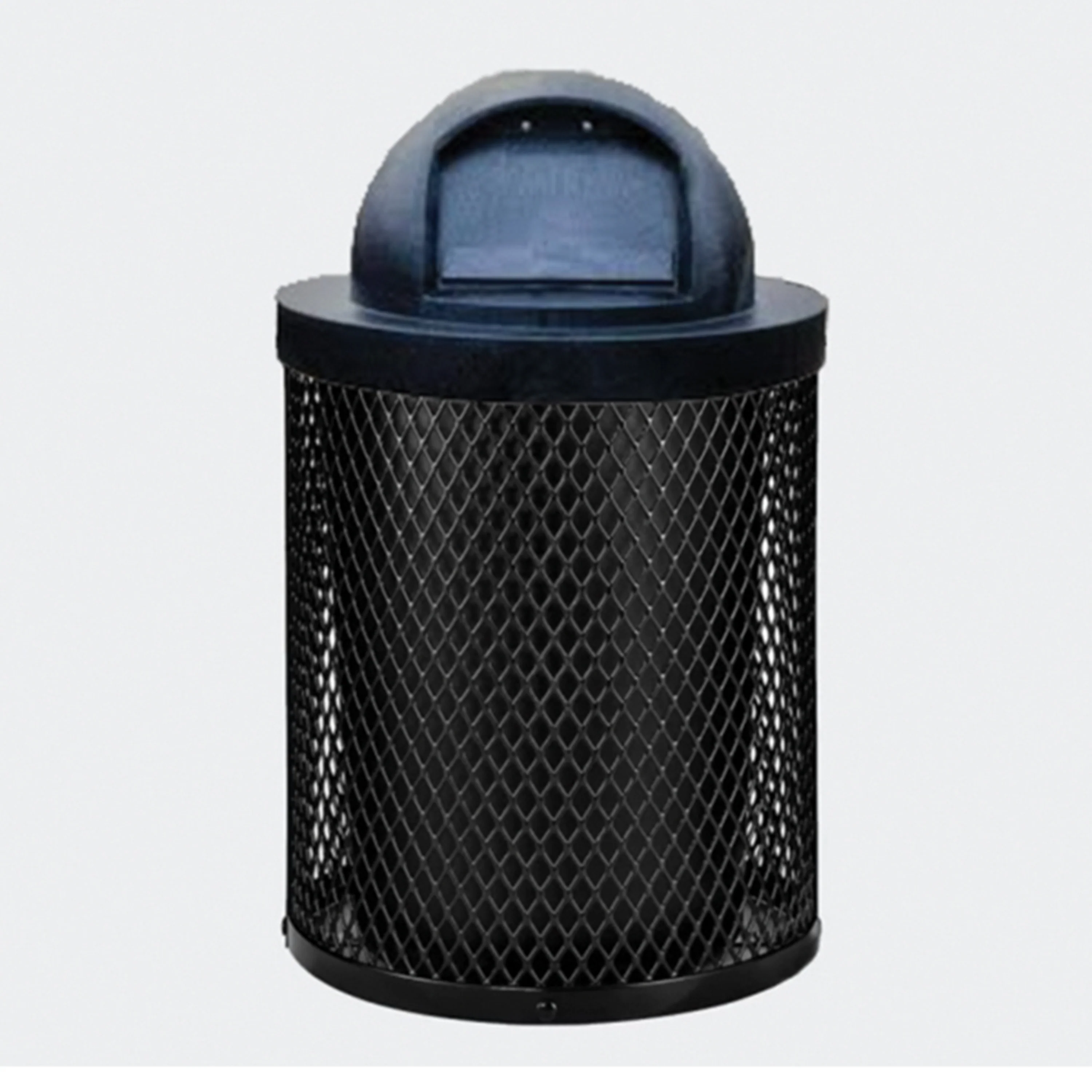Outdoor Diamond Steel Trashcan with Liner & Lid | Commercial Playground & Park Waste Receptacle