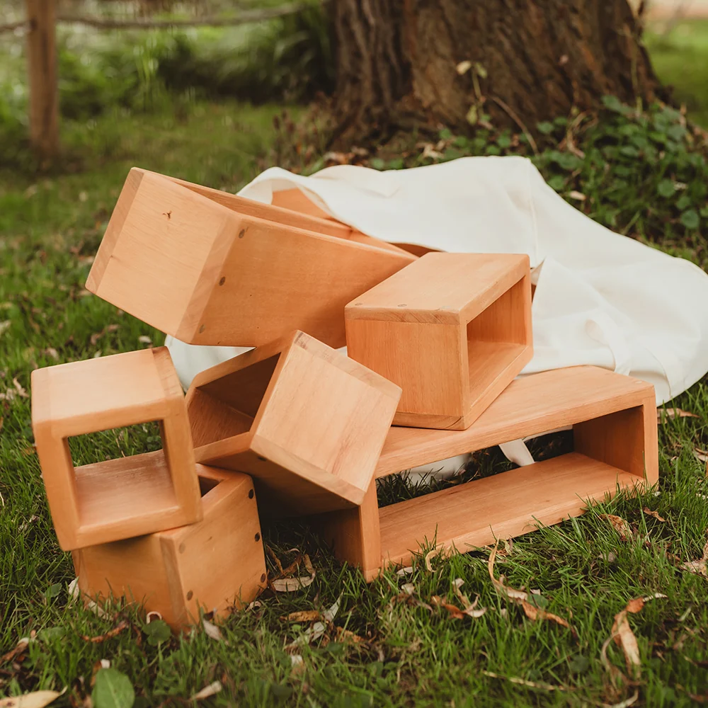 Outdoor Wooden Hollow Blocks | 24-Piece Eucalyptus Building Set - Image 10