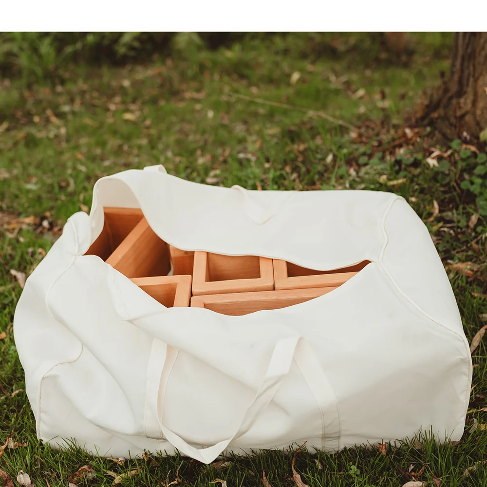 Outdoor Wooden Hollow Blocks | 24-Piece Eucalyptus Building Set - Image 11