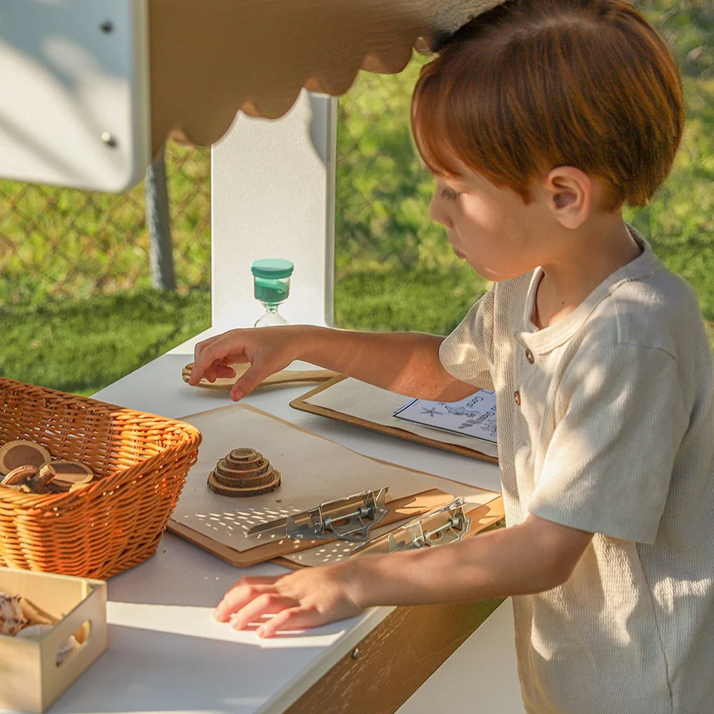 outdoorED™ Market Stand | Weather-Resistant Outdoor Pretend Play Stand with Awning & Storage Shelf - Image 7