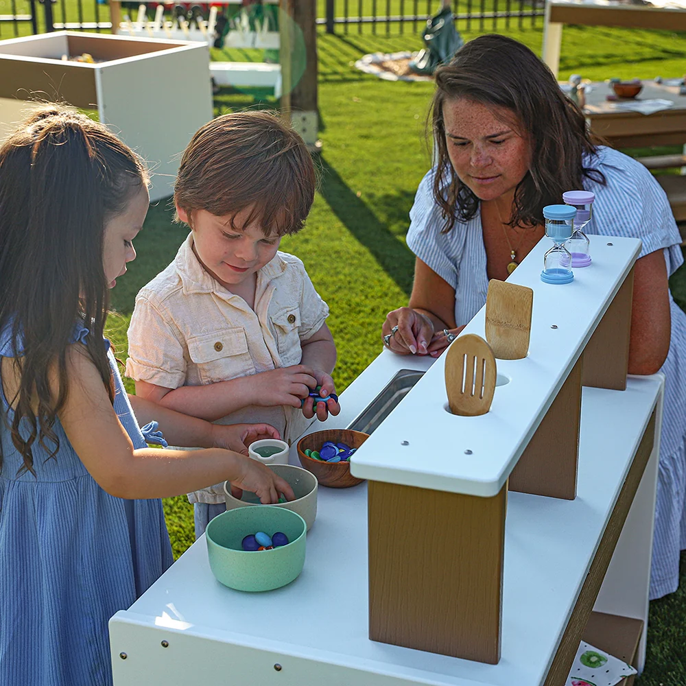 outdoorED™ Mud Kitchen | Weather-Resistant Outdoor Play Kitchen with Sink & Storage - Image 7