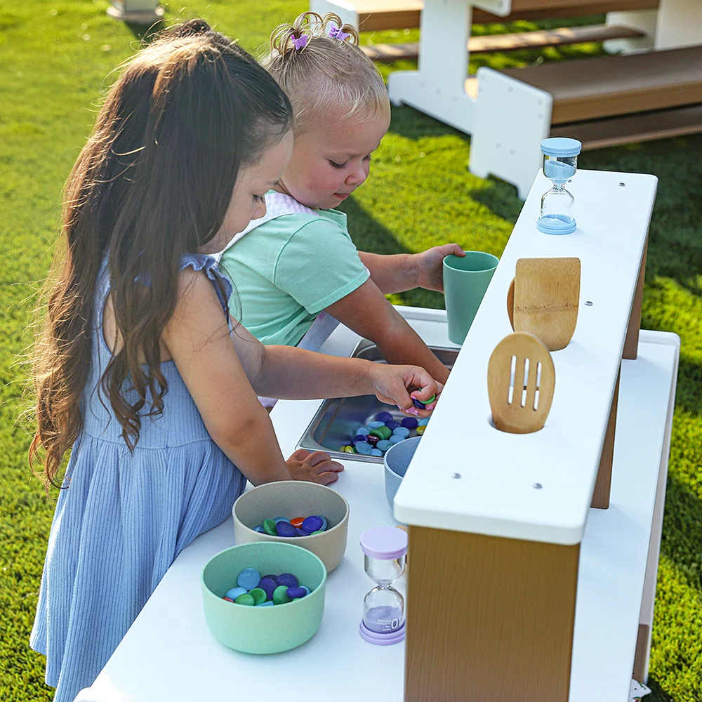 outdoorED™ Mud Kitchen | Weather-Resistant Outdoor Play Kitchen with Sink & Storage - Image 8