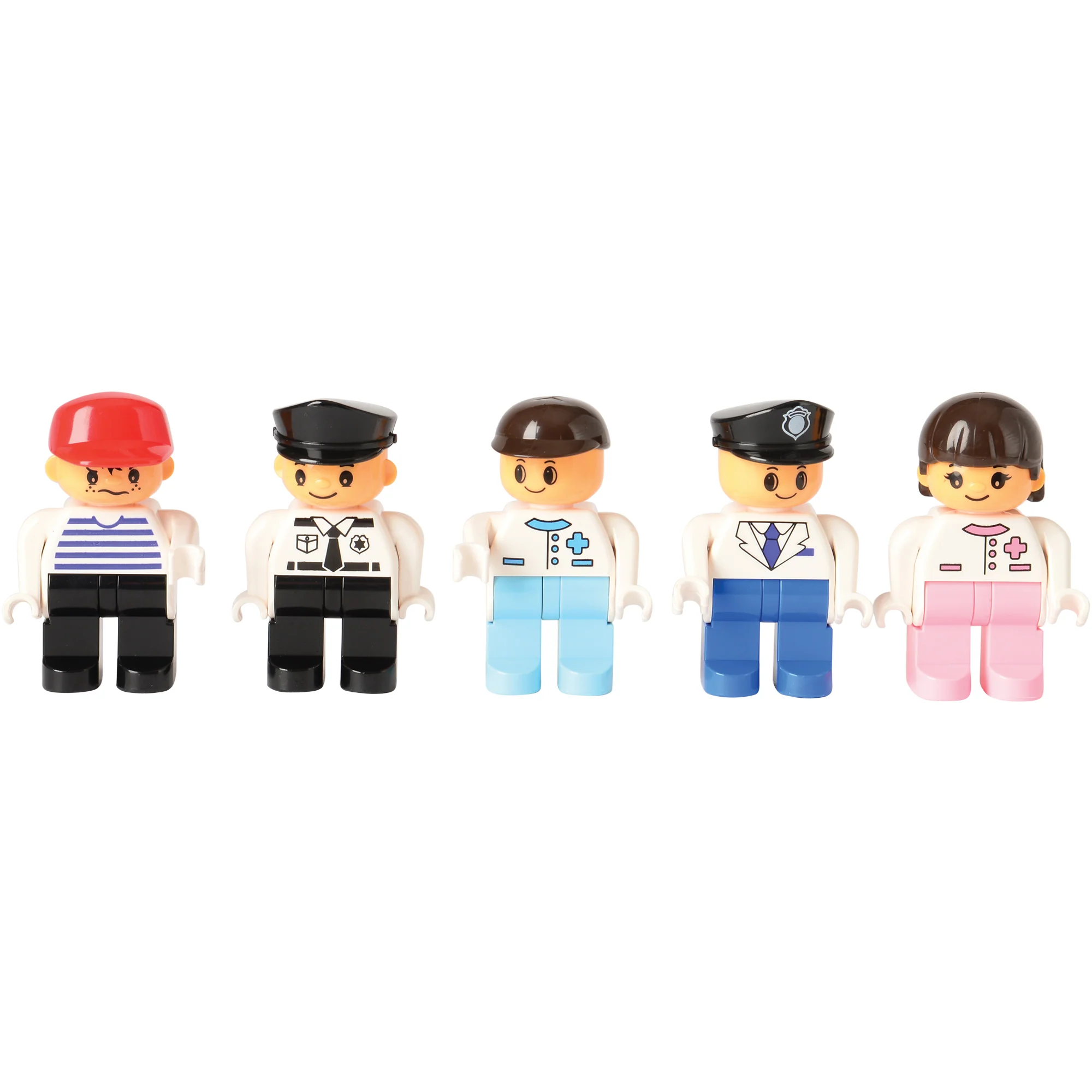 People Figurines for Preschool Building Bricks | 20-Piece Posable Community Helper Set - Image 5