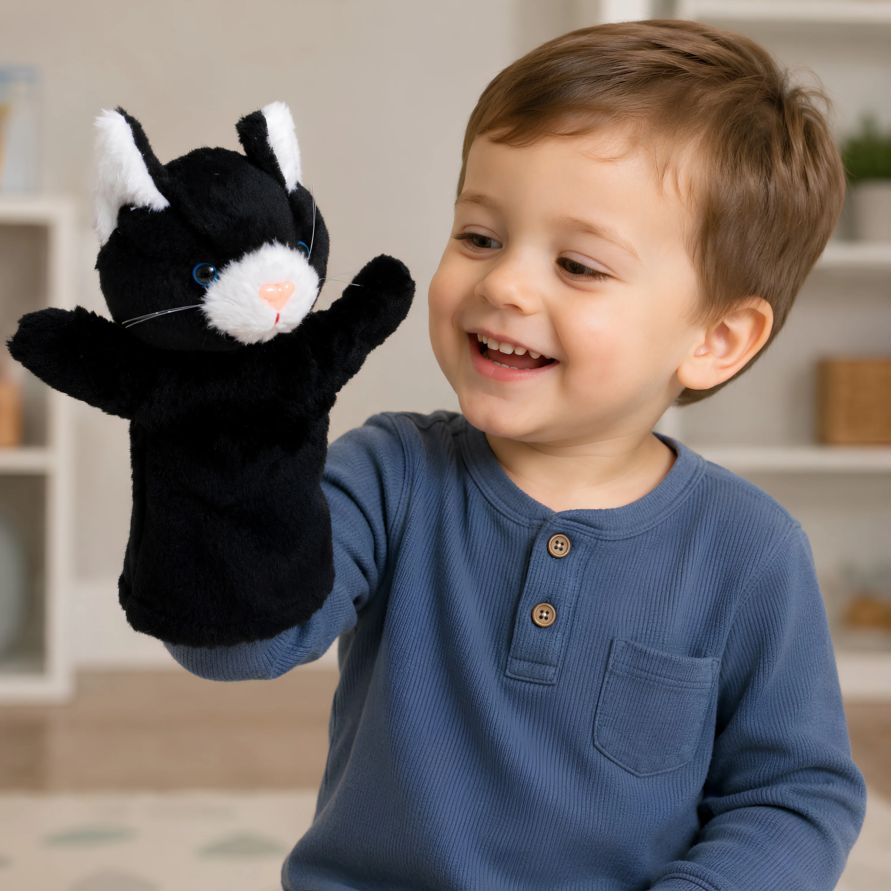 Slip-On Soft Toddler Puppet - Cat - Image 2